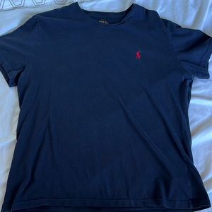 Navy polo crew neck T